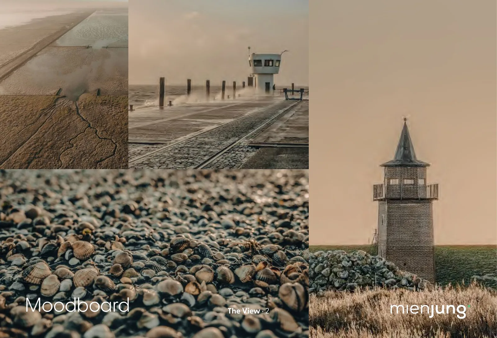 Moodboard – Watt, Hafen, Leuchtturm und regionale Materialien